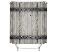 Barn Door Curtains, 35x71 inch Waterproof Privacy Doorway Curtains with Grommet, Village Farmhouse Rural Art Closet Door Cover for Bedroom Living Room, Screen Doors