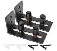 Barn Door Floor Guide, Sliding Door Guide, Sliding Door Kit, Barn Gate Sliding Bottom Stay Roller Guide, Adjustable Stay Roller for Wardrobe Double Door - 2 Pcs
