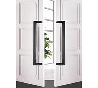 Barn Door Handle,Black/Gold Square Front Door Handle,Modern Steel Push Pull Door Handle for Sliding Glass Shower/Barn Door/Interior Exterior Entry Doo(Black-80cm/31.5inch)