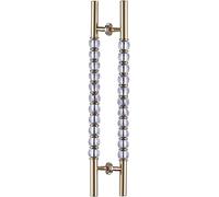 Barn Door Handle,Clear Crystal Front Door Handle,Interior Exterior Double-Sided H Shape Swing Glass Door Handle with Fittings,Modern (Color :Gold,Size :120cm/47inch)