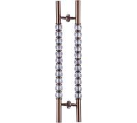 Barn Door Handle,Front Entry Door Handle,Modern Double-Sided Clear Crystal H Shape Door Handle/Sliding Glass Door Rod for Wooden Barn Door,31.5 39 47 59 Inch (Color :Rose Gold,