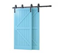 Barn Door Hanging Rails,Single-Track Double-Door Overlapping Tracks,Heavy Duty Sturdy Sliding Barn Door Hardware Kit(72" Track (Single Door))