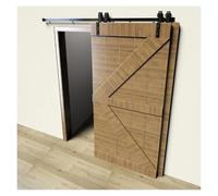 Barn Door Hanging Rails,Single-Track Double-Door Overlapping Tracks,Sliding Pulley Tracks,for Shower Rooms,Farmhouses,and Kitchens(63" Track (Single Door))