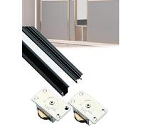 Barn Door Hardware Kit for Sliding Cabinet, Bypass System for Storage Closets and Home Organization