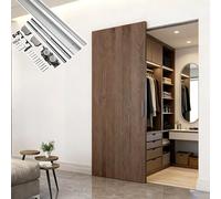 Barn Door Hardware Kit, Soft Close Mechanism, Trackless Design for Smooth Sliding Closet Doors, Easy Installation, Durable Aluminum - Complete Set for Home Improvement