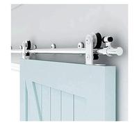 Barn Door Kit Single Door Sliding Hardware Stainless Steel T-Suspension System Smooth & Quiet Track Fits 4-16 Feet Ideal for Closet & Home Decor