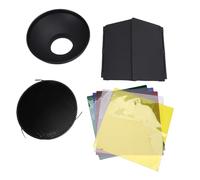 Barn Door, Lighting Barn Door with Honeycomb Grid, Reflector, Diffuser and 5 Color Gel Filters for Photography Lighting Accessories