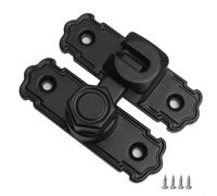 Barn Door Lock Garage Security Degree for Rustproof Doors Sliding Privacy Fence Aluminum Alloy 90 Deadbolt Locking Mechanism Multiple Colour Options (Black)