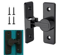 Barn Door Lock Hardware, 90 Degree Heavy Duty Gate Latches Flip Latch Safety Door Bolt Latch Lock, Barn Sliding Door Latch Lock Suitable for Garden, Bathroom, Outdoor, Garage (Black)