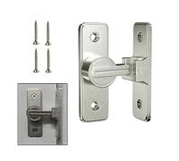 Barn Door Lock Hardware, 90 Degree Heavy Duty Gate Latches Flip Latch Safety Door Bolt Latch Lock, Barn Sliding Door Latch Lock Suitable for Garden, Bathroom, Outdoor, Garage, Window(Nickel)