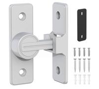 Barn Door Lock Hardware, 90 Degree Heavy Duty Safety Gate Latches Flip Bolt Latch Lock, Barn Sliding Door Latch Suitable for Garden, Bathroom, Outdoor, Window (White-1PC)