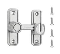Barn Door Lock Latch, 90 & 180 Degree Heavy Duty Barn Door Latch Hardware Barn Door Locks and Latches Sliding Door Lock Home Safety Gate Locks Fit for Garage, Garden, Bathroom, Cabinet(Silver)