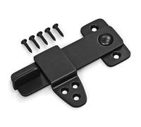 Barn Door Lock - Rustic Gate Latch for Cabinet, Bar, Closet, Shed, Cabin, Garage, Sliding Doors - Black Wrought Cast Iron - Flip and Pull Hook Hardware Kit (1-Pack)