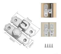 Barn Door Lock Rustproof Security Deadbolt for Sliding Doors Garage Privacy Fence Aluminum Alloy 90 Degree Locking Mechanism Multiple Colour Options (Silver)