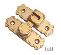 Barn Door Lock Rustproof Security Deadbolt Latch for Sliding Doors Garage Privacy 90 Degree Aluminum Alloy Heavy Duty Door Hardware Bolt Fixture (Gold)