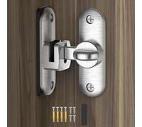 Barn Door Lock - Small 90/180 Degree Flip Sliding Door Latch Heavy Duty Bar Gate Latches Safety Slide Lock for Bathroom, Garden, Bedroom, Cabinet (Silver-1Pack)