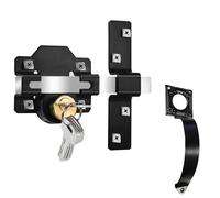 Barn Door Lock with Handle, 2 Inch, Double Sided Gate Latch, Gate Lock for Wodden Garage Door, Work with 2.7" Wooden Vinyl Metal Gate, Suitable for Right & Left Wooden Gate, 5 Keys