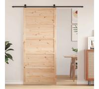 Barn Door Natural Solid Pine Wood 100 x 2.5 x 208 cm Cozy Sliding Space-Saving