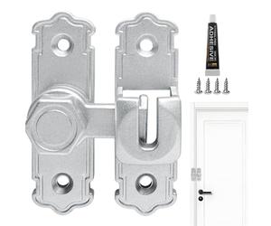 Barn Door Privacy Latch - Punch Free Locking Mechanism, Durable Security Bolt Catch, Strong Metal Slide Hardware, Easy Install Door Fastener | Safety Guard Accessory For Dorm Apartment School Backyard