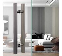 Barn Door Push Pull Door Handle Sliding Glass Door Handle, Square Stainless Steel Entrance Gate Long Handles, Modern Commercial Interior Exterior Barn Push Door Pulls,Chrome-50Cm/19.7In - 30Cm