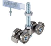 Barn Door Rollers Heavy Duty - Solid Metal Hardware 4 Wheel | Silent Track Guide Silent Rollers For Unistrut 1-5/8 In Strut Channel, Smooth Bearing Assembly | Exterior Home Bathroom Garage