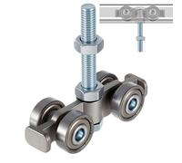 Barn Door Rollers: Metal, Silent Guide 4 Wheels, Protected Bearing | Smooth Slider, Sliding Barn Door Roller | For Outdoor, Home, Bathroom, Garage, Farm, Alm