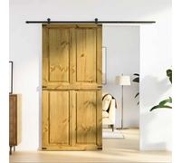 Barn Door Sliding Door Honey Brown Solid Pine 100 x 210cm ed Indoor SpaceSaving