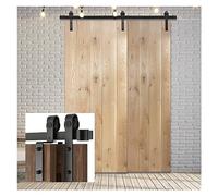 Barn Door Sliding Kit, 10-20FT Bypass Sliding Wood Barn Door Hardware Kit, Closet Slides Tracks Rollers for Double Door 3-6 Meters(14FT 426CM)