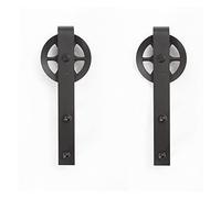 Barn Door Sliding Kit, 2 Pcs Black Rustic Carbon Steel Sliding Wood Barn Door Hardware Hanger Roller,Roller Door Hardware(B01 Roller)