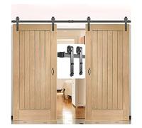 Barn Door Sliding Kit, 9FT Wood Sliding Barn Door Hardware Slides Kit, Door Slide Load-Bearing Double Carbon Steel Barn Door Track and Rollers System