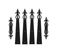 Barn Door Sliding Kit, Decorative Carriage House Garage Handle Hinge Accent Set Sliding Barn Door Hardware Kit Screw Mounted 2 Handles 4 Hinges,Roller Door Hardware