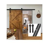 Barn Door Sliding Kit, Gifsin 4-9.6FT Antique Style Wood Sliding Barn Door Hardware Kit Black Top Mounted Closet Hardware for Single Door,Roller Door Hardware(8.2FT 2500mm)