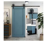 Barn Door Sliding Kit, Sliding Barn Door Hardware Kit Barn Door Floor Guide Heavy Duty Sturdy Sliding Door Track Suitable Max 42" Wide Door,Roller Door Hardware(3.65M 12FT)