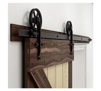 Barn Door Sliding Kit, Sliding Barn Door Hardware Kit, Heavy Duty Smoothly and Silently Easy to Install Fit Single Door Panel Big Wheel Style Black(14FT-426CM)