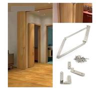 Barn Door Sliding Kit, Wardrobe 180 Degree Folding Flat Door Accessories, Household Door Cloakroom Door Partition Door Hardware Connector Accessories(18 mm Left Open)