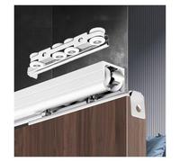 Barn Door Sliding Track Hardware Kit, 3 4 5 6 7 8 9 10ft Aluminum Slow Close Pocket Doors Wardrobe Bypass System, Slide Smoothly and Quietly(Silver,5.5ft/168cm)