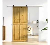 Barn Door Solid Pine Wood Honey Brown 90x210cm Waxed Sliding InteriorFor Bedroom