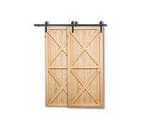 Barn Door Track Hardware,Single Track Double Door Overlapping Wall-Mounted Track,Simple and Space-Saving Sliding Track,Suitable for Bedrooms and Bathrooms(180cm Orbit)
