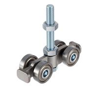 Barn Door Wheels, Silent Rail Guide 4 Wheels - Sliding Barn Door Roller - For Indoor and Outdoor Living Room, Bedroom, Garage, Farm, Warehouse, Gate