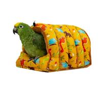 Barn Eleven Bird Nest Winter Hanging Hammock Birds Sleeping Bed Parrot Hideway Bed Washable for Parrot Parakeet Cockatiels Budgies Lovebird (L, Deep Yellow)