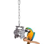 Barn Eleven Stainless Steel Toy for Bird Bird Cage Hanging Bite Toy Cage Display Pendant for Parrot Macaw African Greys Cockatoo Parakeet Cockatiels Conure
