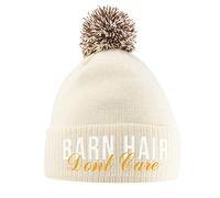 Barn Hair Don't Care Bobble Hats- Horse Riding Hat - Equestrian Accessories - Horse Gifts for Girls - Horse Crazy Girls - Winter Beanie Hats