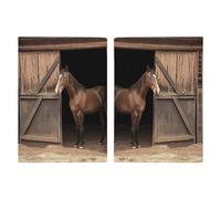 Barn Horse Passport Holder for Women Men PU Leather Passport Travel Wallet with Multiple Pockets