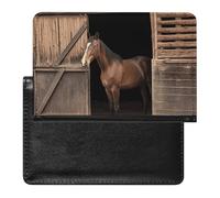 Barn Horse Passport Holder & Travel Wallet Passport Cover Protector Essentials with Credit Card Slots