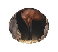 Barn Horse Shower Cap for Women Double Layers Thick Hair Caps Reusable Waterproof Bath Caps with Elastic Band Hair Hat Washable Shower Hat for Men Women Spa Salon