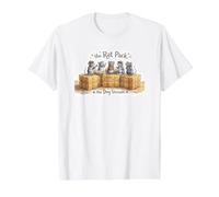 Barn Hunt Lover - Group of Rats on hay Bales Value Graphic T-Shirt, Men, White, S