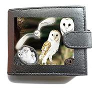 Barn Owl Anti RFID Theft Wallet Black Soft Leather Large Coin Pocket