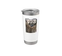 Barn Owl Babies Heart Face Birdwatcher Design Stainless Steel Insulated Tumbler