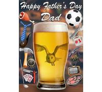 Barn Owl Bird Pint Father's Day Greeting Card A5 Dad Things Step Dad Pub Beer PP166