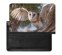 Barn Owl Bird Wildlife Animal Passport Holder Cover Wallet Travel Leather Passport Case for Women Men